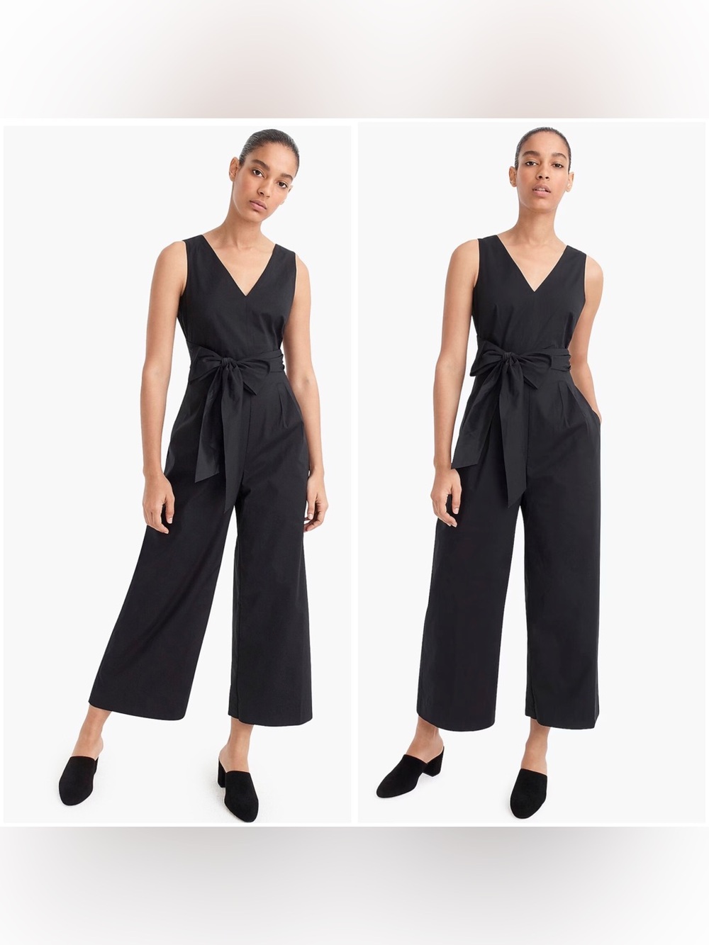 J. CREW Cotton Blend Preppy Feminine Casual Wide-Leg Wrap-tie Poplin Jumpsuit 8
